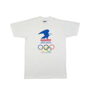 Vtg 90s USPS Postal Service Olympic Offical Sponsor T Shirt Mens Medium USA Made